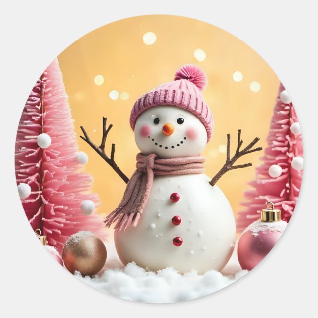 Adesivo Redondo Pastel Christmas - Stickers (Frente)