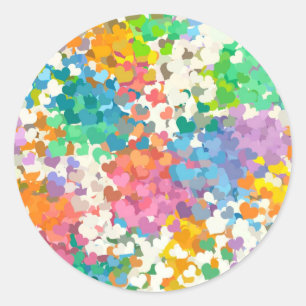 Adesivo Redondo Pastel Confetti Hearts