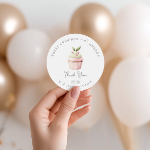 Adesivo Redondo Pastel Cupcake Bakery Sweets