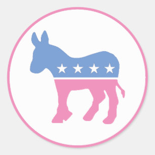 Adesivo Redondo Pastel Democratic Donkey