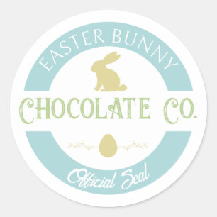 Adesivo Redondo Pastel Easter Bunny Chocolate