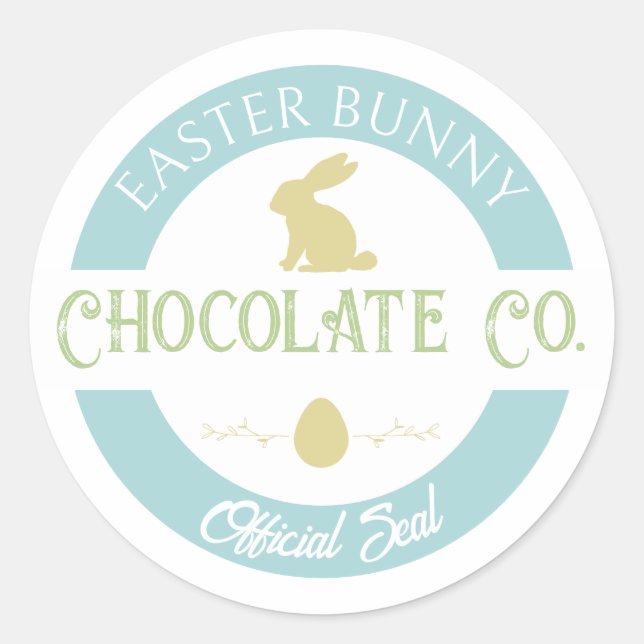 Adesivo Redondo Pastel Easter Bunny Chocolate (Frente)