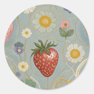 Adesivo Redondo Pastel Floral & Berry Delight