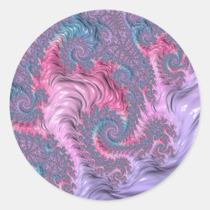 Adesivo Redondo Pastel Fractal