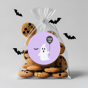 Adesivo Redondo Pastel Halloween Ghost Obrigado