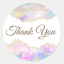 Adesivo Redondo Pastel Opal Obrigado