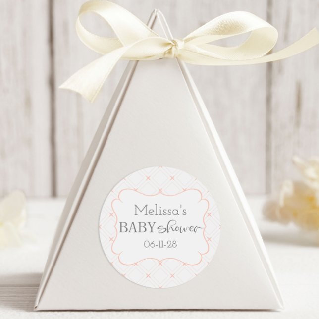 Adesivo Redondo Pastel Peach e Creme Geométrico (Criador carregado)