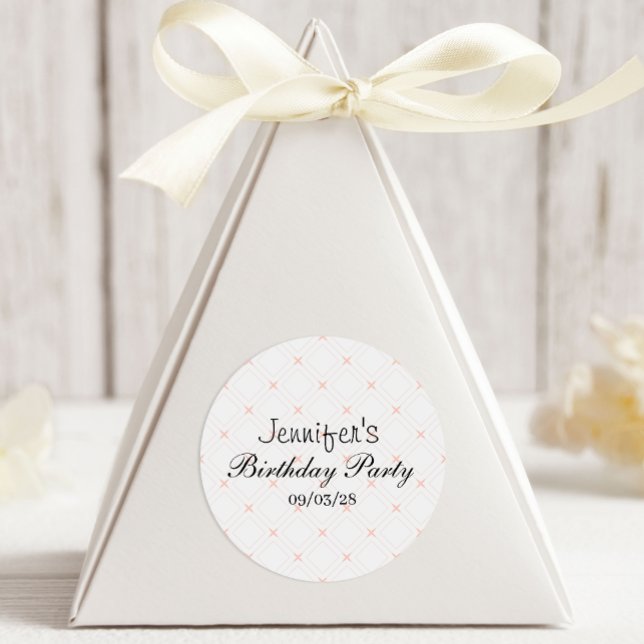 Adesivo Redondo Pastel Peach e Creme Geométrico (Criador carregado)