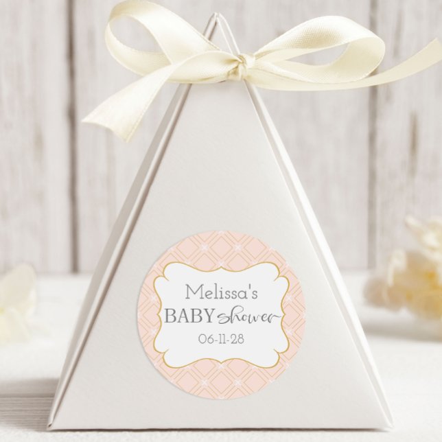 Adesivo Redondo Pastel Peach e Geométrico Dourado (Criador carregado)