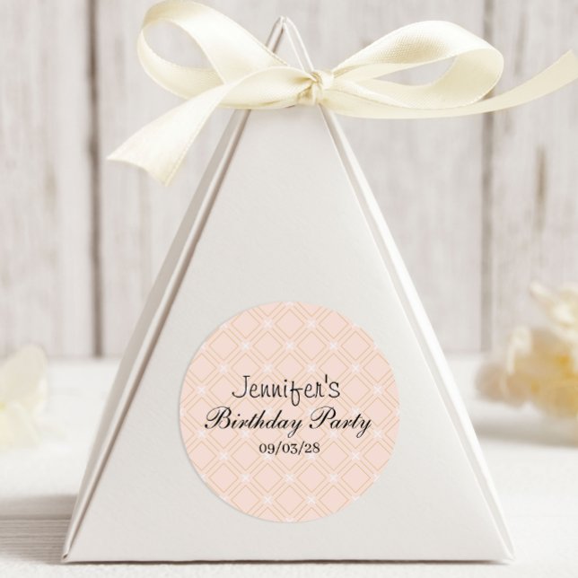 Adesivo Redondo Pastel Peach e Geométrico Dourado (Criador carregado)