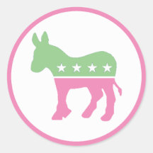 Pastel Pink e Green Democratic Donkey