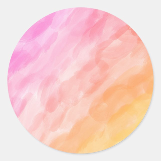 Adesivo Redondo Pastel pintado com aquarela (Frente)
