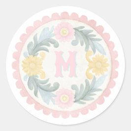 Adesivo Redondo Pastel Talavera Mexicana Monograma