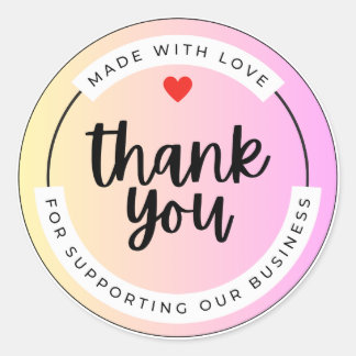 Adesivo Redondo Pastel Thank You Business Sticker