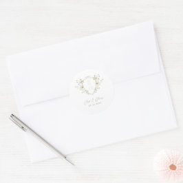 Adesivo Redondo Pastel Wildflower Crest Envelope Seal