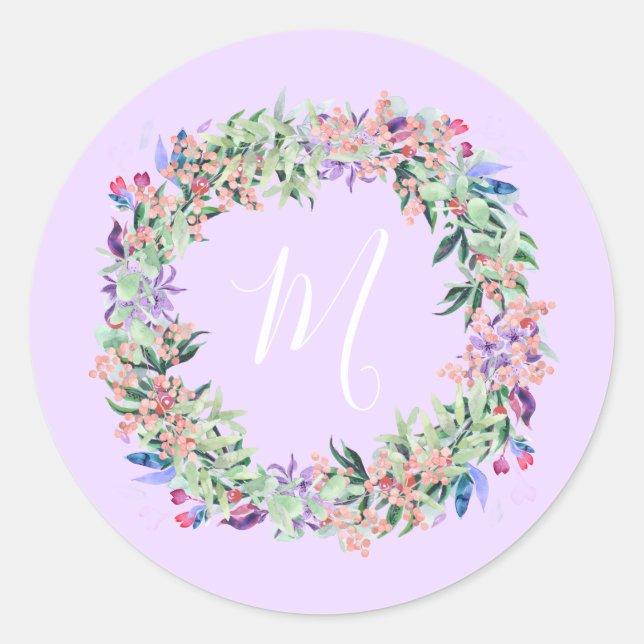Adesivo Redondo Pastel Wreath - Puro claro (Frente)