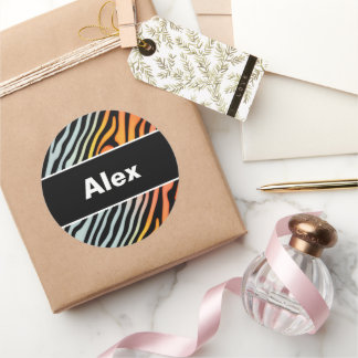 Adesivo Redondo Pastel Zebra de Coloração Suave