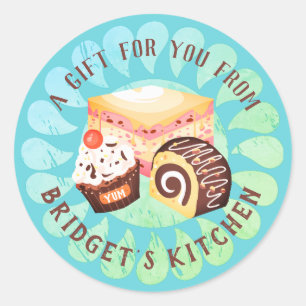 Adesivo Redondo Pastelaria da cozinha do autocolante