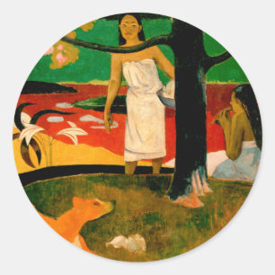 Adesivo Redondo Pastorales Tahitiennes por Paul Gauguin
