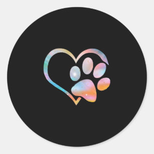 Adesivo Redondo Pata-Cão Imprime Psicodélica Tie Dye Buldogue Ingl