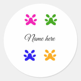 Adesivo Redondo Pata de cão Pato colorido animal de companhia acre