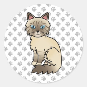 Adesivo Redondo Pata de Chocolate Pregado por Birman/Ragdoll Cat &
