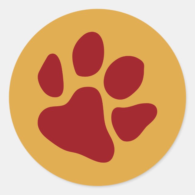Adesivo Redondo Pata Imprime Vermelho (Frente)