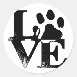Adesivo Redondo Pata Simples De Amor De Pet