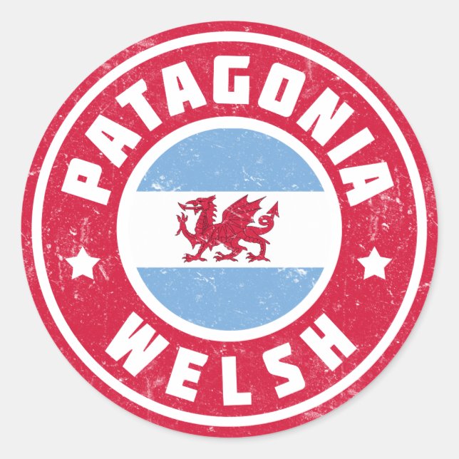 Adesivo Redondo Patagonia Welsh Flag (Frente)