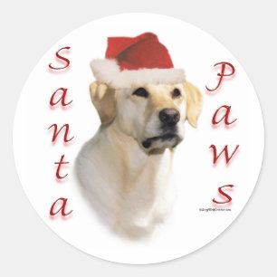 Adesivo Redondo Patas (amarelas) do papai noel de labrador