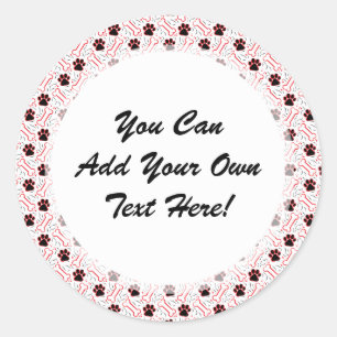 Adesivo Redondo Patas e design engraçado dos ossos para amantes d