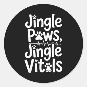 Adesivo Redondo Patas Tilintam Tilintam Vitals Enfermeira Veteriná