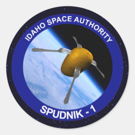 Adesivo Redondo Patch da Missão de Satélite Idaho Spudnik