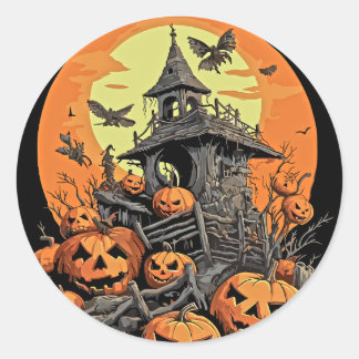 Adesivo Redondo Patch de Abóbora do Halloween Halloween