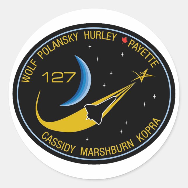 Adesivo Redondo Patch de missão STS-127 (Frente)