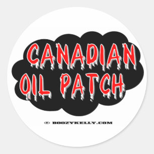 Adesivo Redondo Patch de óleo canadense, Oil Field Sticker,