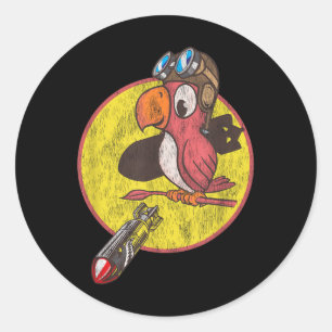 Adesivo Redondo Patch Do Piloto De Combate Da Segunda Guerra Mundi