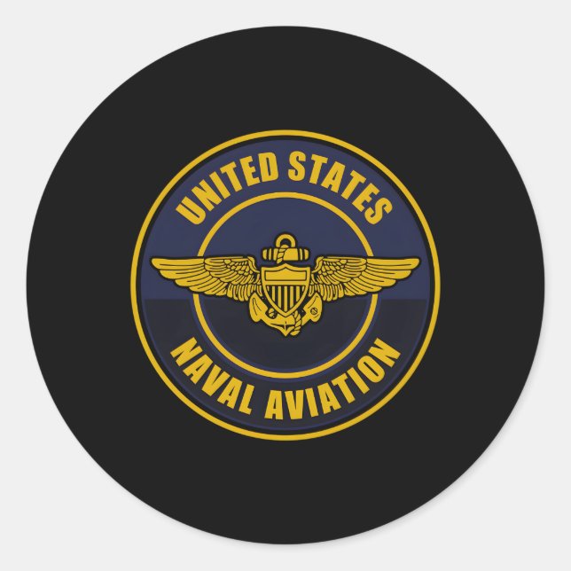 Adesivo Redondo Patch Naval Aviation Wings (Frente)