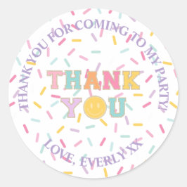 Adesivo Redondo Patch Preppy - Letra obrigado a favor