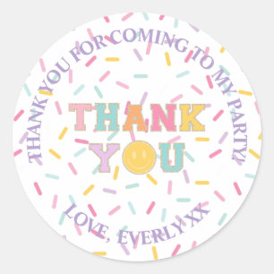 Adesivo Redondo Patch Preppy - Letra obrigado a favor