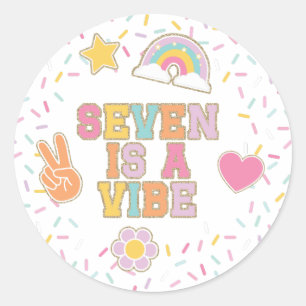 Adesivo Redondo Patch Preppy Seven é um Aniversário Vibe