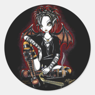 Adesivo Redondo Patchouli Dark Fairy Incense Fantasy Stickers