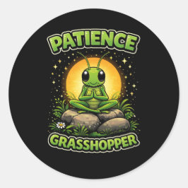 Adesivo Redondo Patience Grasshopper