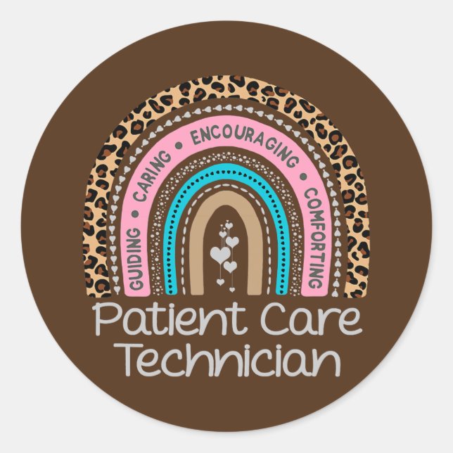 Adesivo Redondo Patient Care Technician Rainbow PCT Tech Nurse (Frente)