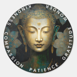 ADESIVO REDONDO PATINA DE PAZ | RETRATO DE MEDITAÇÃO