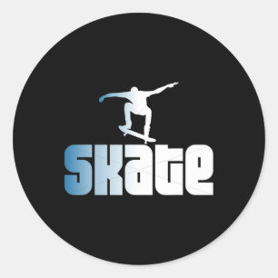 Adesivo Redondo Patinar Skate Retro Patinação Skate