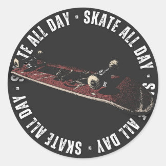 Adesivo Redondo Patinar Todo o Dia