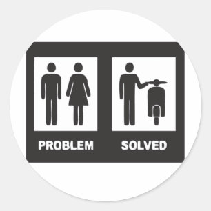 Adesivo Redondo Patinete engraçado