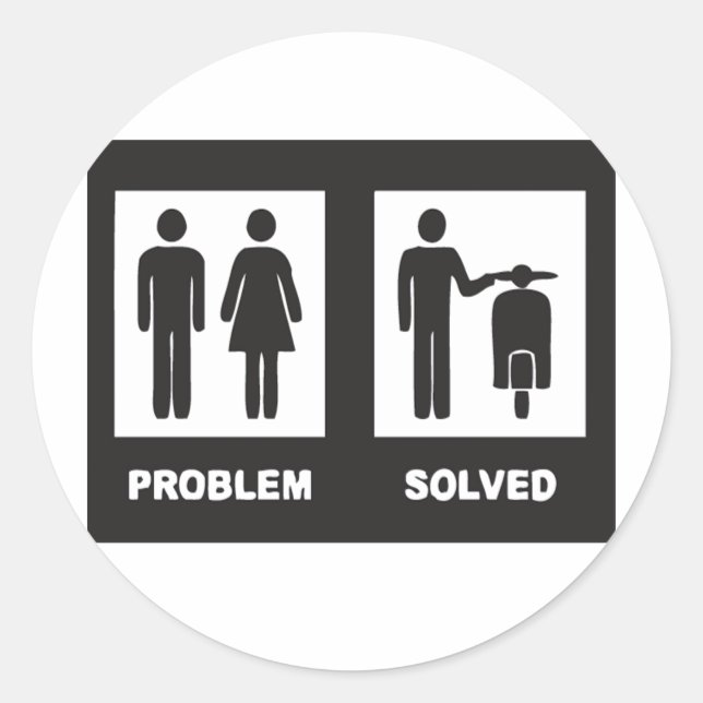 Adesivo Redondo Patinete engraçado (Frente)