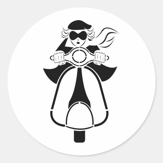 Adesivo Redondo Patinete Girl (Frente)